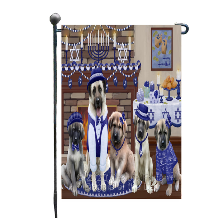 Happy Hanukkah Family Anatolian Shepherd Dogs Garden Flag GFLG65949