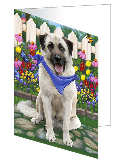 Spring Floral Anatolian Shepherd Dog Handmade Artwork Assorted Pets Greeting Cards and Note Cards with Envelopes for All Occasions and Holiday Seasons GCD53318