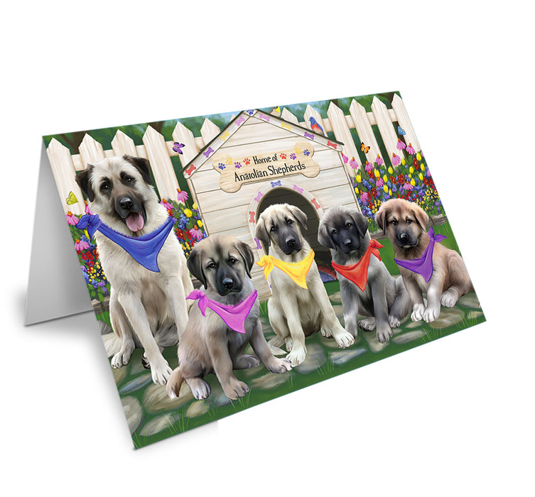 Spring Floral Anatolian Shepherd Dog Handmade Artwork Assorted Pets Greeting Cards and Note Cards with Envelopes for All Occasions and Holiday Seasons GCD53312
