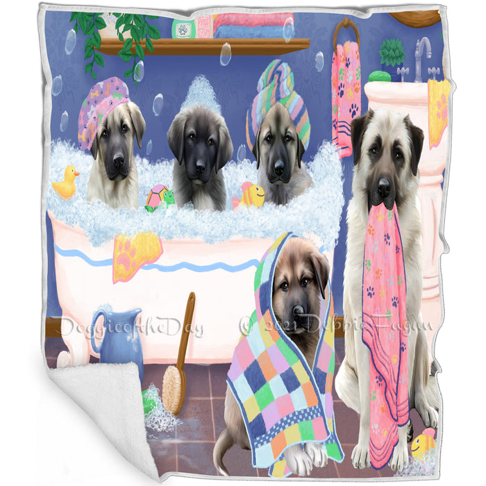 Rub A Dub Dogs In A Tub Anatolian Shepherds Dog Blanket BLNKT130206