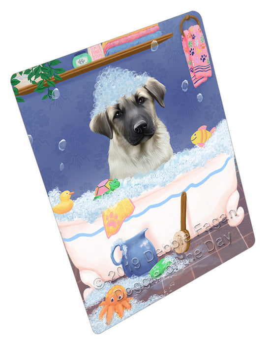 Rub A Dub Dog In A Tub Anatolian Shepherd Dog Cutting Board - For Kitchen - Scratch & Stain Resistant - Designed To Stay In Place - Easy To Clean By Hand - Perfect for Chopping Meats, Vegetables