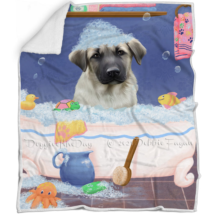Rub A Dub Dog In A Tub Anatolian Shepherd Dog Blanket BLNKT142989