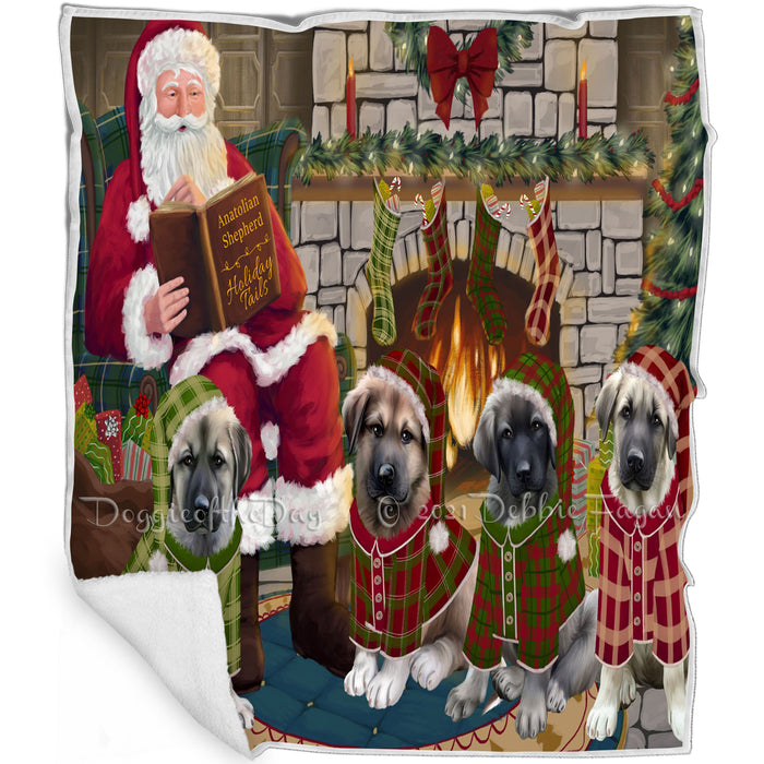 Christmas Cozy Holiday Tails Anatolian Shepherds Dog Blanket BLNKT115230