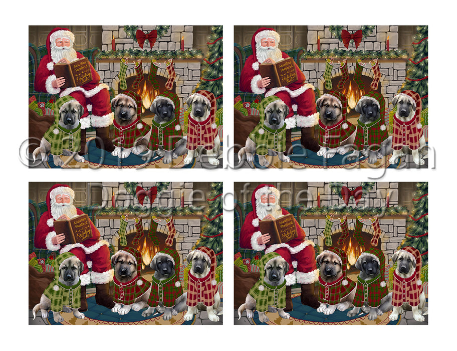 Christmas Cozy Holiday Fire Tails Anatolian Shepherd Dogs Placemat