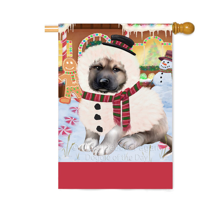 Personalized Gingerbread Candyfest Anatolian Shepherd Dog Custom House Flag FLG63686