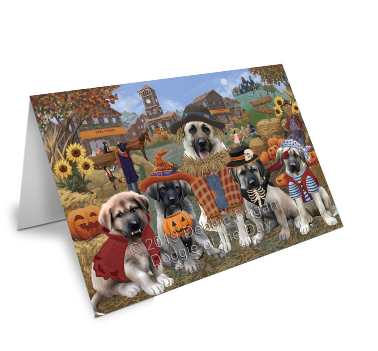Halloween 'Round Town Anatolian Shepherd Dogs Handmade Artwork Assorted Pets Greeting Cards and Note Cards with Envelopes for All Occasions and Holiday Seasons GCD77732