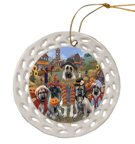 Halloween 'Round Town Anatolian Shepherd Dogs Ceramic Doily Ornament DPOR57462