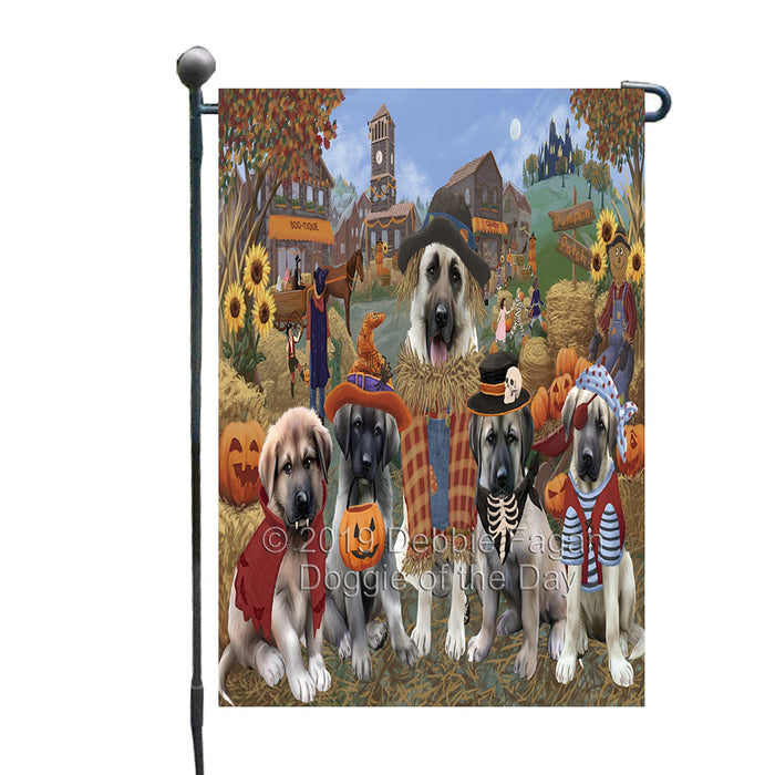 Halloween 'Round Town And Fall Pumpkin Scarecrow Both Anatolian Shepherd Dogs Garden Flag GFLG65562