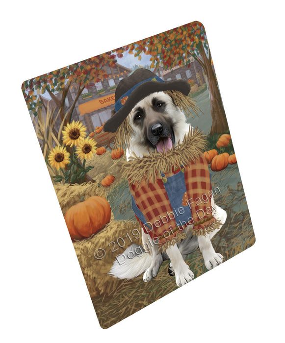 Halloween 'Round Town And Fall Pumpkin Scarecrow Both Anatolian Shepherd Dogs Large Refrigerator / Dishwasher Magnet RMAG104568