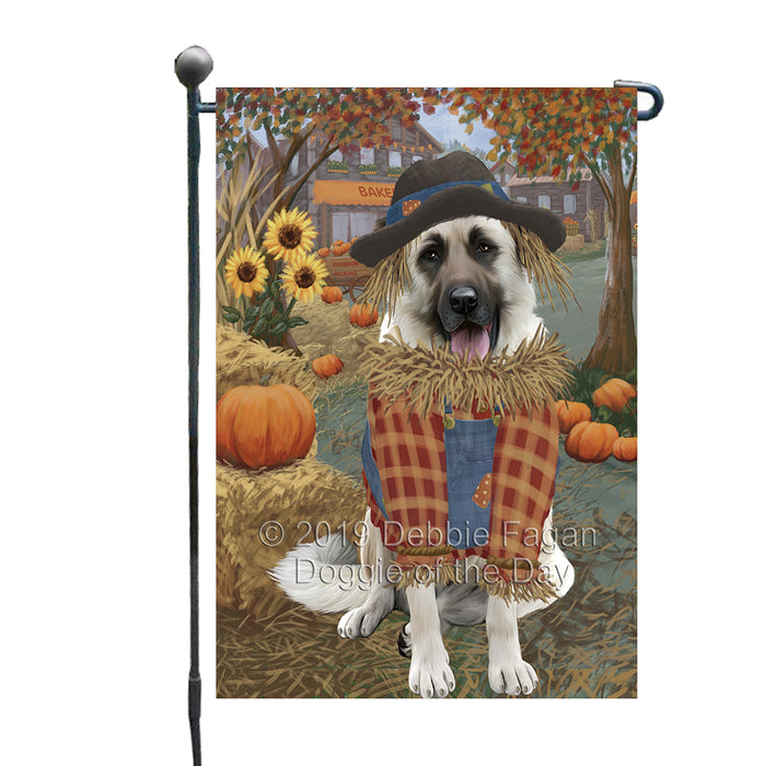 Halloween 'Round Town And Fall Pumpkin Scarecrow Both Anatolian Shepherd Dogs Garden Flag GFLG65623