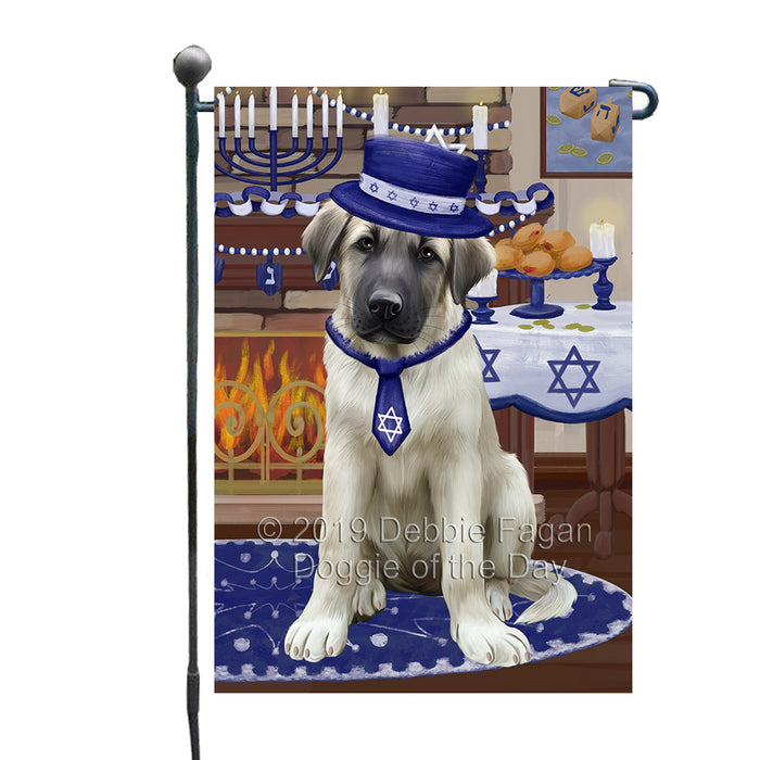 Happy Hanukkah Family and Happy Hanukkah Both Anatolian Shepherd Dog Garden Flag GFLG65684
