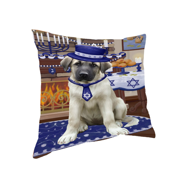 Happy Hanukkah Family and Happy Hanukkah Both Anatolian Shepherd Dog Pillow PIL82960