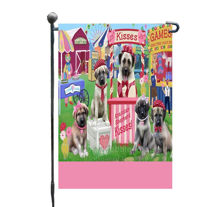 Personalized Carnival Kissing Booth Anatolian Shepherd Dogs Custom Garden Flag GFLG64248