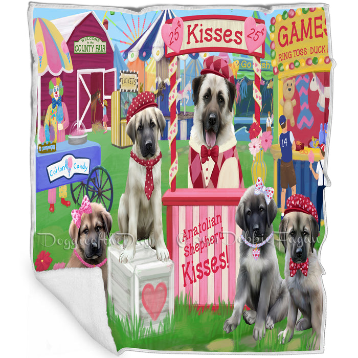 Carnival Kissing Booth Anatolian Shepherds Dog Blanket BLNKT121386