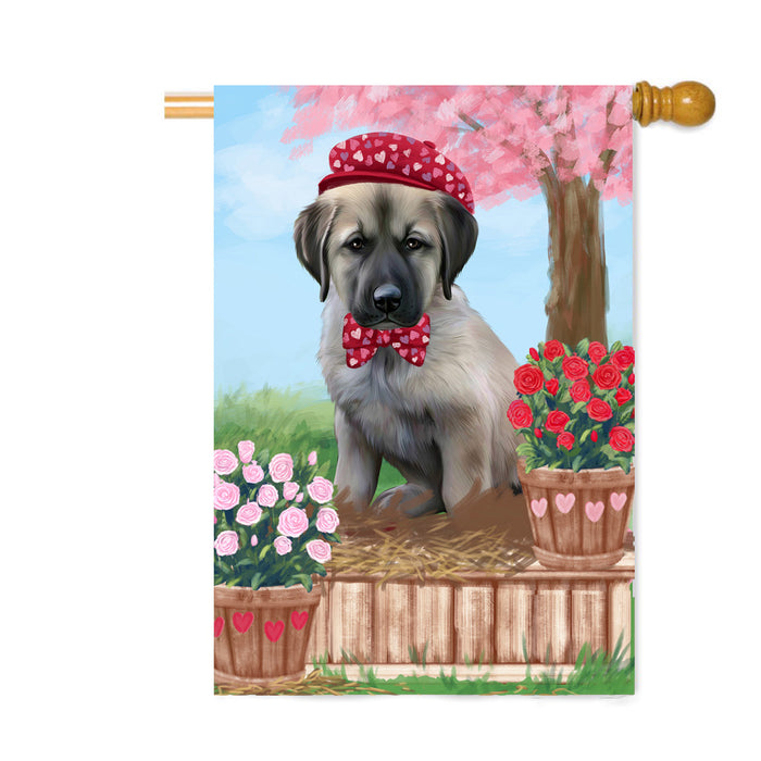 Personalized Rosie 25 Cent Kisses Anatolian Shepherd Dog Custom House Flag FLG64773