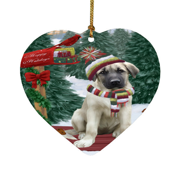 Christmas Woodland Sled Anatolian Shepherd Dog Heart Christmas Ornament HPORA59386