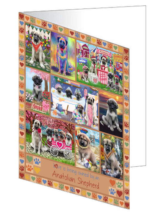 Love is Being Owned Anatolian Shepherd Dog Beige Handmade Artwork Assorted Pets Greeting Cards and Note Cards with Envelopes for All Occasions and Holiday Seasons GCD77150