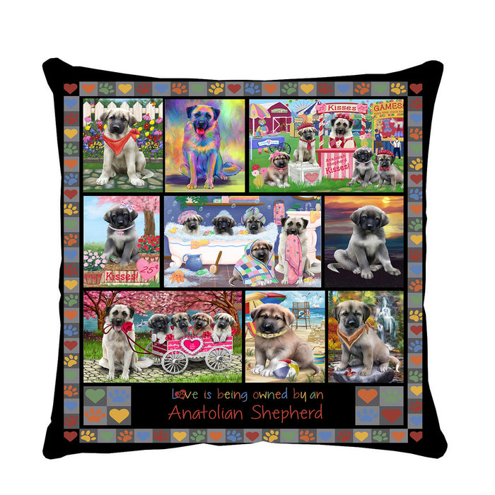 Love is Being Owned Anatolian Shepherd Dog Grey Pillow PIL84576