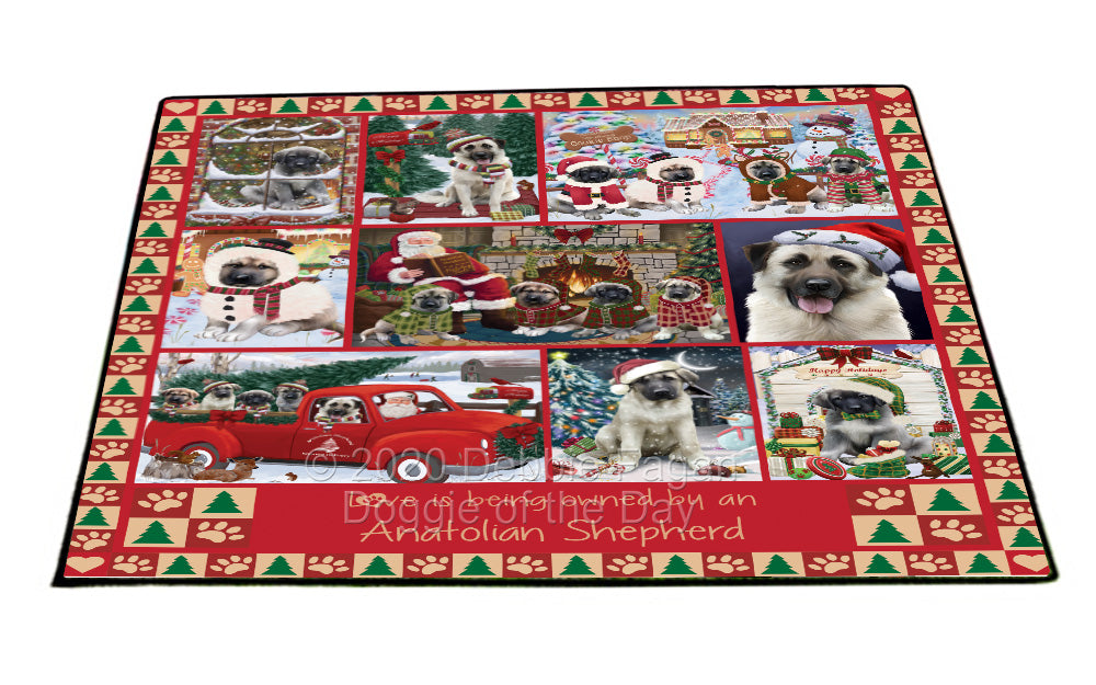 Love is Being Owned Christmas Anatolian Shepherd Dogs Floormat FLMS54751