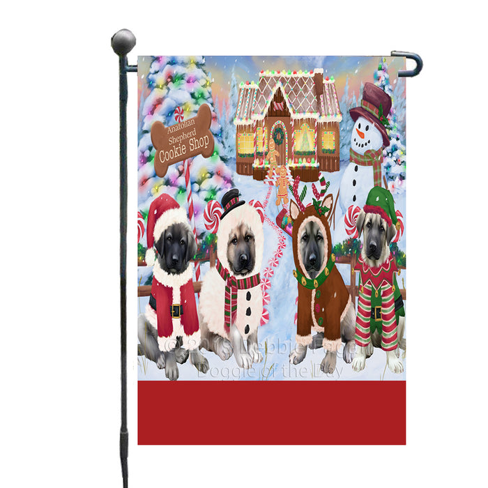 Personalized Holiday Gingerbread Cookie Shop Anatolian Shepherd Dogs Custom Garden Flags GFLG-DOTD-A59170