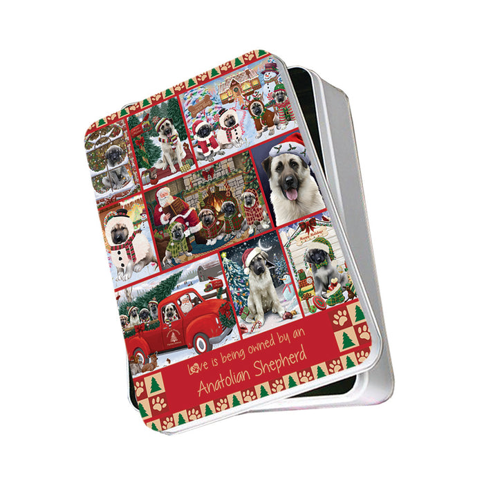 Love is Being Owned Christmas Anatolian Shepherd Dogs Photo Storage Tin PITN57134