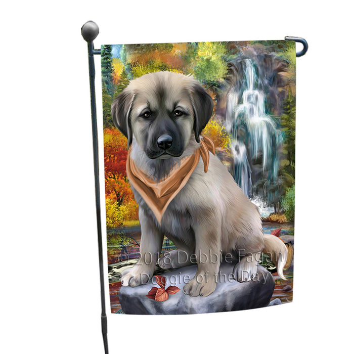 Scenic Waterfall Anatolian Shepherd Dog Garden Flag GFLG49506