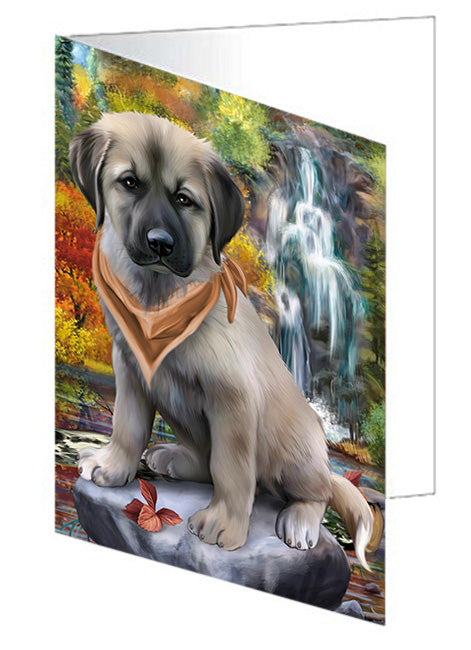 Scenic Waterfall Anatolian Shepherd Dog Handmade Artwork Assorted Pets Greeting Cards and Note Cards with Envelopes for All Occasions and Holiday Seasons GCD53060