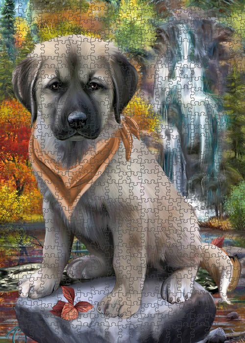 Scenic Waterfall Anatolian Shepherd Dog Puzzle with Photo Tin PUZL52737
