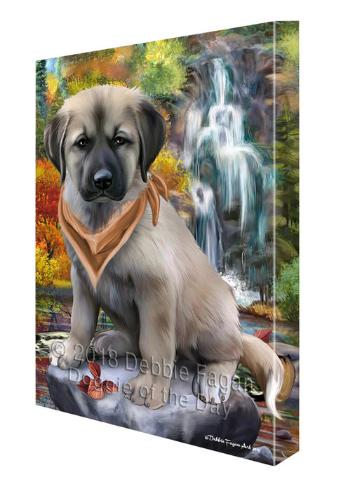 Scenic Waterfall Anatolian Shepherd Dog Canvas Wall Art CVS62836