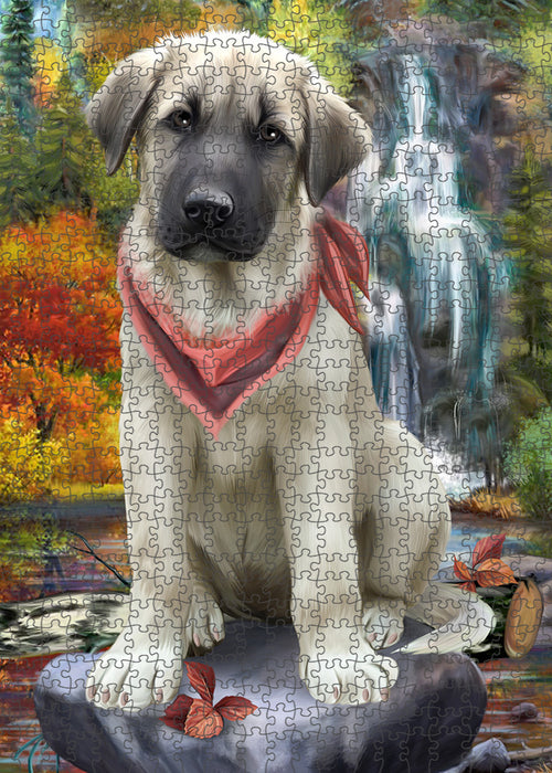 Scenic Waterfall Anatolian Shepherd Dog Puzzle with Photo Tin PUZL52740