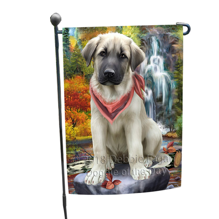 Scenic Waterfall Anatolian Shepherd Dog Garden Flag GFLG49507
