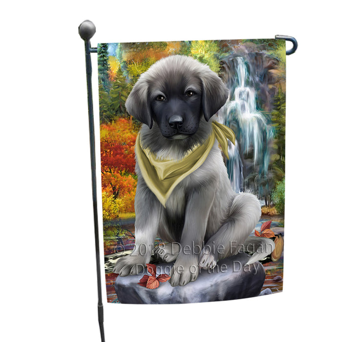 Scenic Waterfall Anatolian Shepherd Dog Garden Flag GFLG49508