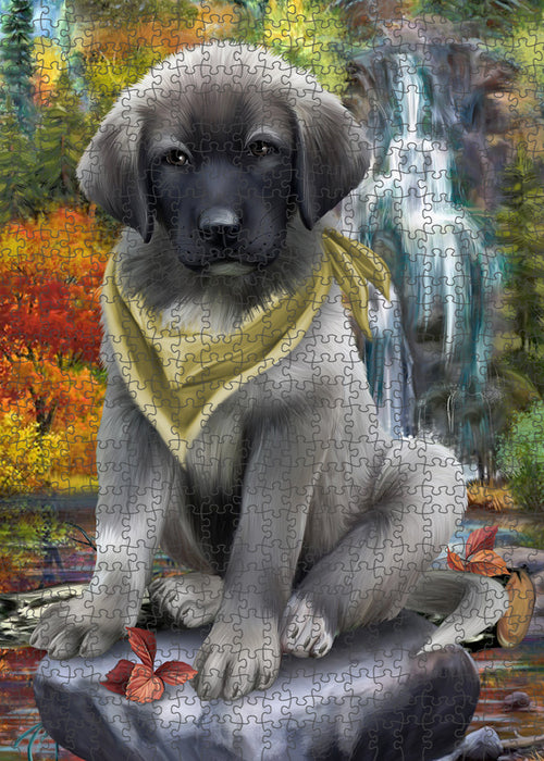 Scenic Waterfall Anatolian Shepherd Dog Puzzle with Photo Tin PUZL52743
