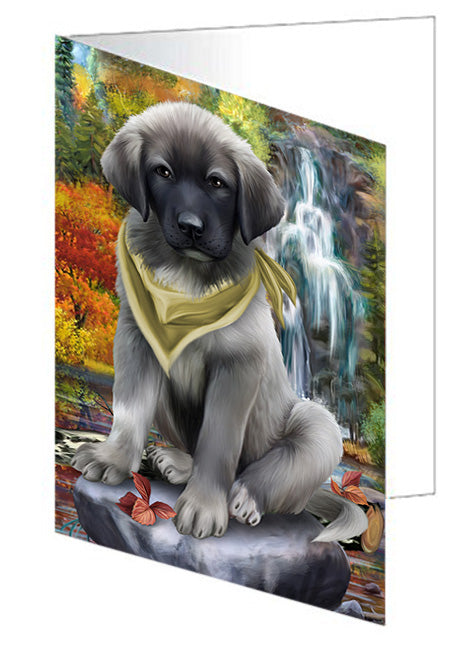 Scenic Waterfall Anatolian Shepherd Dog Handmade Artwork Assorted Pets Greeting Cards and Note Cards with Envelopes for All Occasions and Holiday Seasons GCD53066