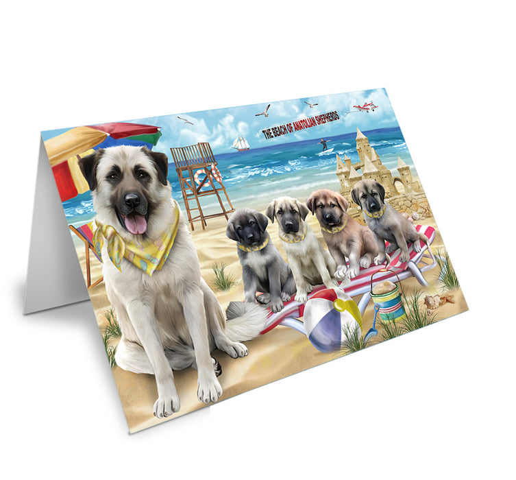 Pet Friendly Beach Anatolian Shepherds Dog Handmade Artwork Assorted Pets Greeting Cards and Note Cards with Envelopes for All Occasions and Holiday Seasons GCD53945