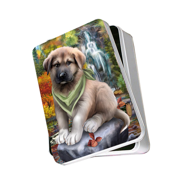 Scenic Waterfall Anatolian Shepherd Dog Photo Storage Tin PITN49680