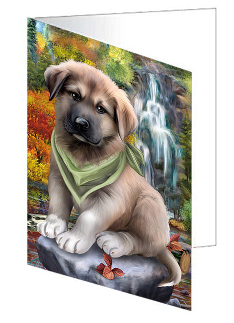 Scenic Waterfall Anatolian Shepherd Dog Handmade Artwork Assorted Pets Greeting Cards and Note Cards with Envelopes for All Occasions and Holiday Seasons GCD53069