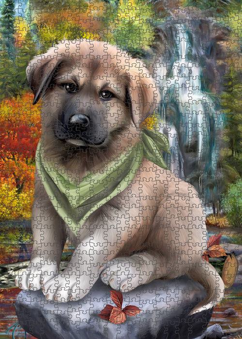 Scenic Waterfall Anatolian Shepherd Dog Puzzle with Photo Tin PUZL52746