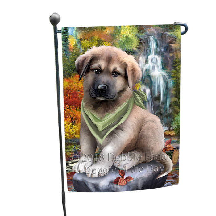 Scenic Waterfall Anatolian Shepherd Dog Garden Flag GFLG49509