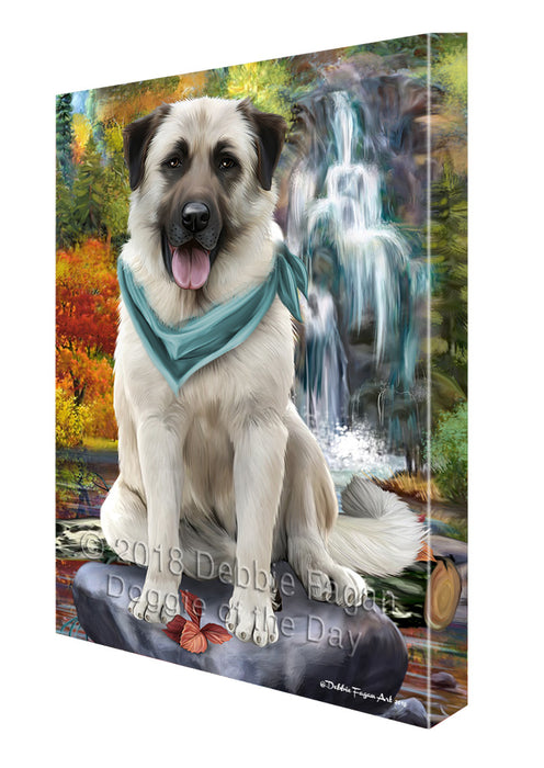 Scenic Waterfall Anatolian Shepherd Dog Canvas Wall Art CVS62872