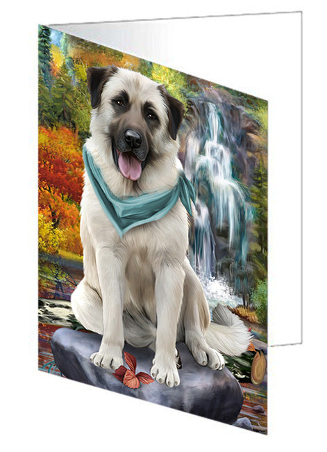 Scenic Waterfall Anatolian Shepherd Dog Handmade Artwork Assorted Pets Greeting Cards and Note Cards with Envelopes for All Occasions and Holiday Seasons GCD53072