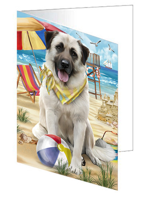 Pet Friendly Beach Anatolian Shepherd Dog Handmade Artwork Assorted Pets Greeting Cards and Note Cards with Envelopes for All Occasions and Holiday Seasons GCD53948