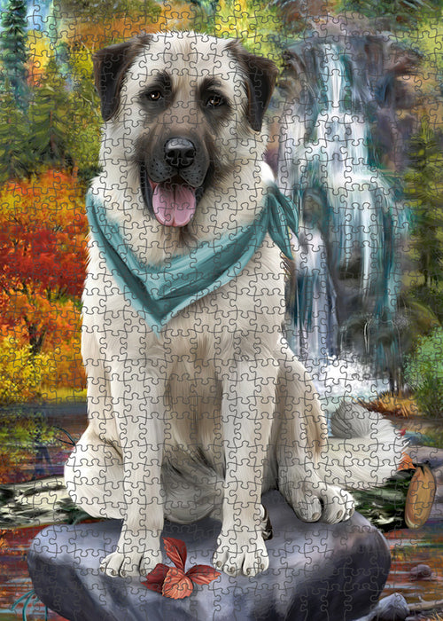 Scenic Waterfall Anatolian Shepherd Dog Puzzle with Photo Tin PUZL52749