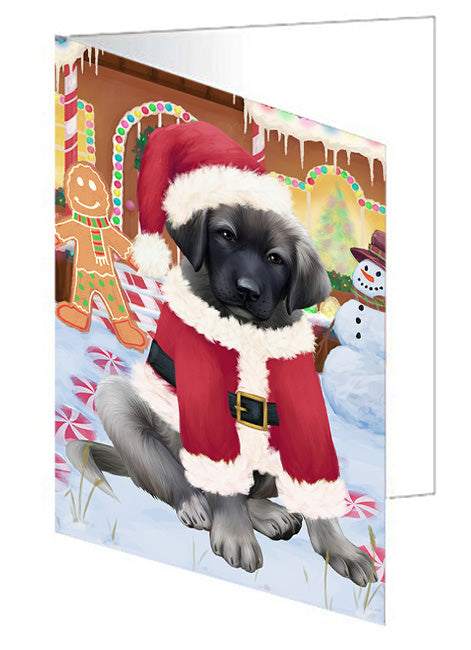 Christmas Gingerbread House Candyfest Anatolian Shepherd Dog Handmade Artwork Assorted Pets Greeting Cards and Note Cards with Envelopes for All Occasions and Holiday Seasons GCD72938