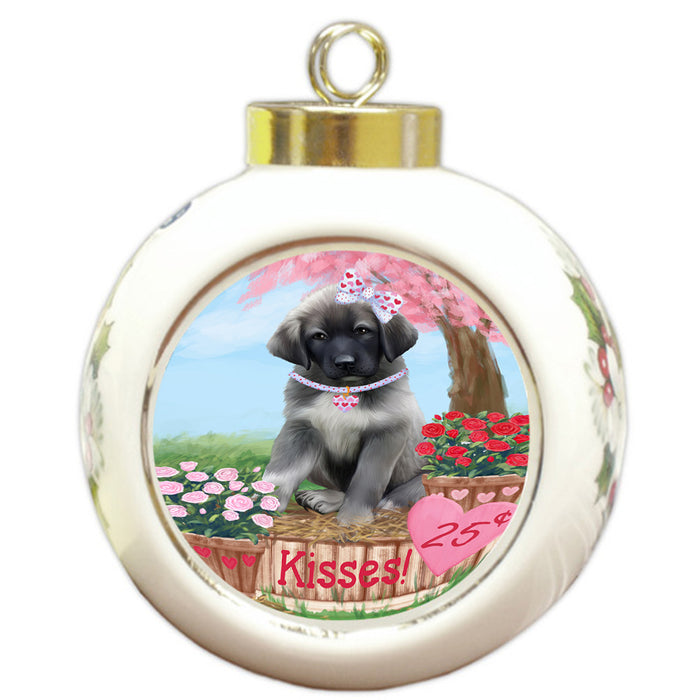 Rosie 25 Cent Kisses Anatolian Shepherd Dog Round Ball Christmas Ornament RBPOR56150