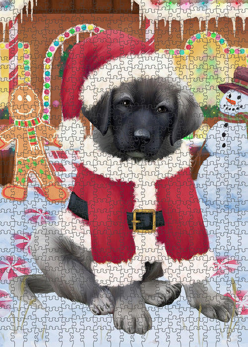Christmas Gingerbread House Candyfest Anatolian Shepherd Dog Puzzle with Photo Tin PUZL92764