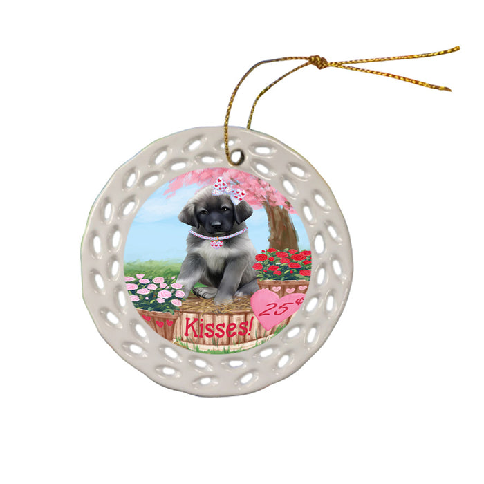Rosie 25 Cent Kisses Anatolian Shepherd Dog Ceramic Doily Ornament DPOR56150