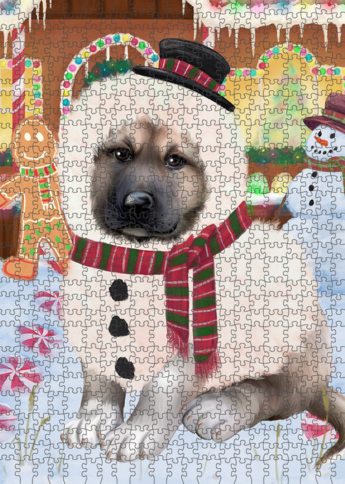 Christmas Gingerbread House Candyfest Anatolian Shepherd Dog Puzzle with Photo Tin PUZL92768