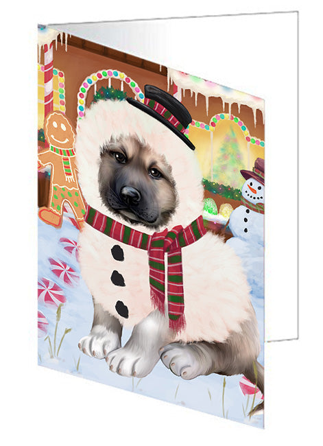 Christmas Gingerbread House Candyfest Anatolian Shepherd Dog Handmade Artwork Assorted Pets Greeting Cards and Note Cards with Envelopes for All Occasions and Holiday Seasons GCD72941