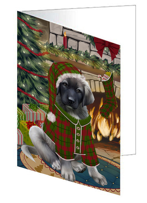 The Stocking was Hung Jack Russell Terrier Dog Handmade Artwork Assorted Pets Greeting Cards and Note Cards with Envelopes for All Occasions and Holiday Seasons GCD70541